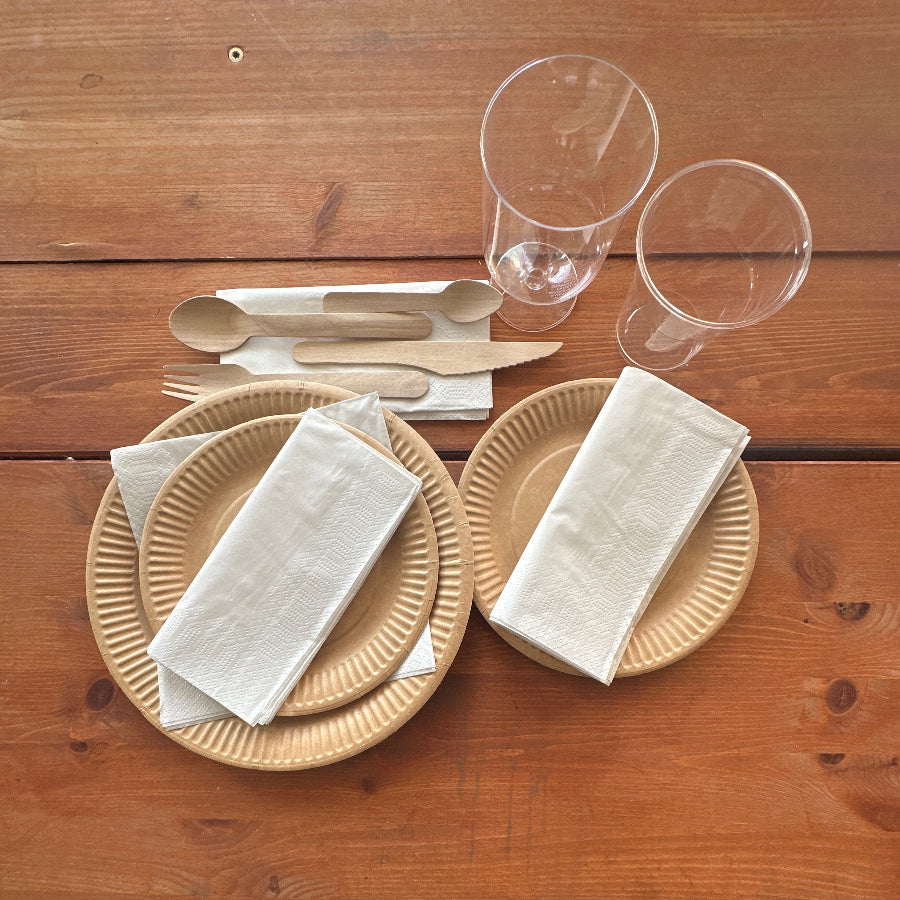 Engangsservice Stor pakke + glas