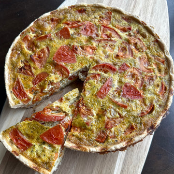 Tomattærte med pesto